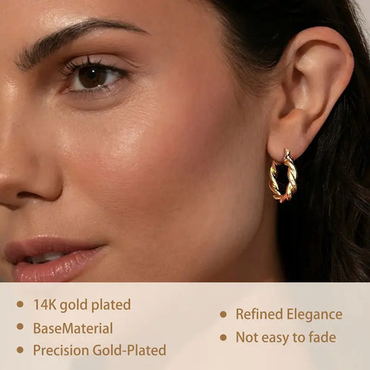 Turandoss 9 Pairs Gold Hoop Earrings for Women, Hypoallergenic Thick Lightweight Earring, 925 Sterling Silver Post 14K Real Gold Plated Chunky Hoop Earrings Set for Women for Jewelry Gifts