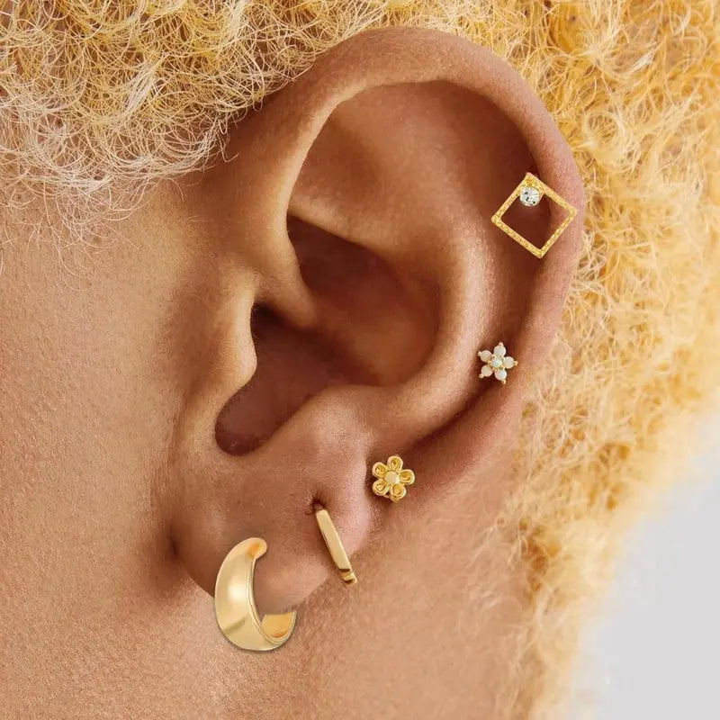 82 Pairs Gold Earrings for Women Trendy, Pearl Bow Small Hoop Stud Earrings Pack, Earring Set Multiple Piercing for Birthday Party Gift