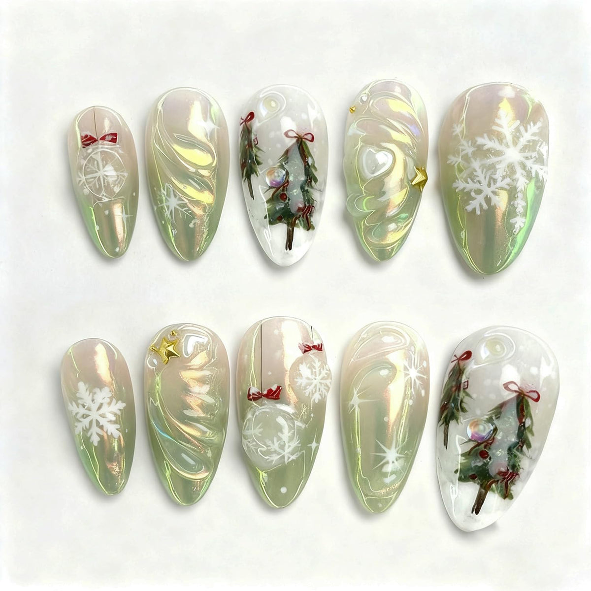 30Pcs Pink Press on Nails Medium Almond Fake Nails with 3D Flowers Pearl Designs Gold Flower False Nails Pink Gradient Acrylic Nail Tips Peach Blossoms Full Cover Stick on Nails for Women