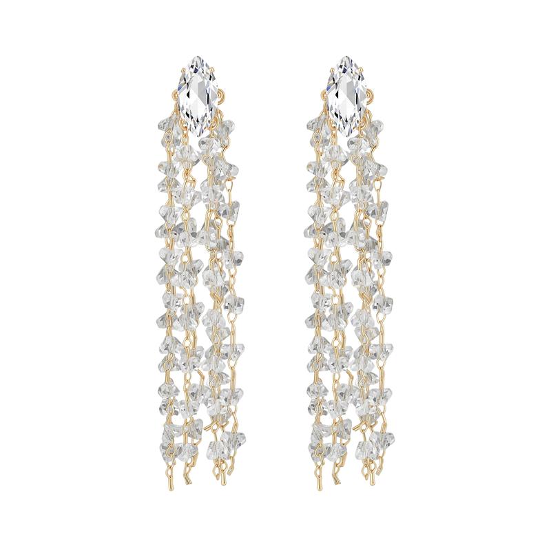 Tewiky 14K Gold Plated Long Tassel Earrings for Women,Chain Tassel Threader Earrings Trend Dangling,Trendy Hypoallergenic Bride Party Prom Jewelry and Women Gifts For Mother's Day gifts summerwins-LB