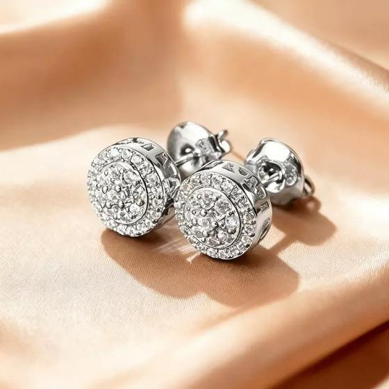 Moissanite Stud Earrings for Men Women 14K Gold Plated S925 Sterling Silver 6mm Round Halo Cluster Iced Out, Hypoallergenic Secure Friction Backs for Everyday & Special Occasions with Gift Box