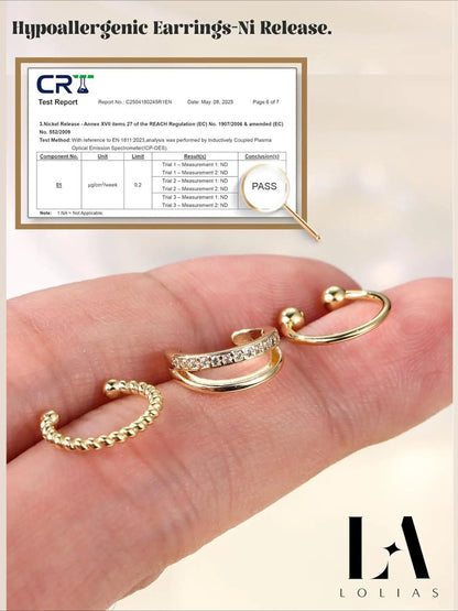 3 Pieces Ear Cuff Earrings for Women Earcuffs Gold/Silver Adjustable Clip On Earrings Fake Earrings, Non Pierced Jewelry, Cartilage Helix Wrap Earring Set
