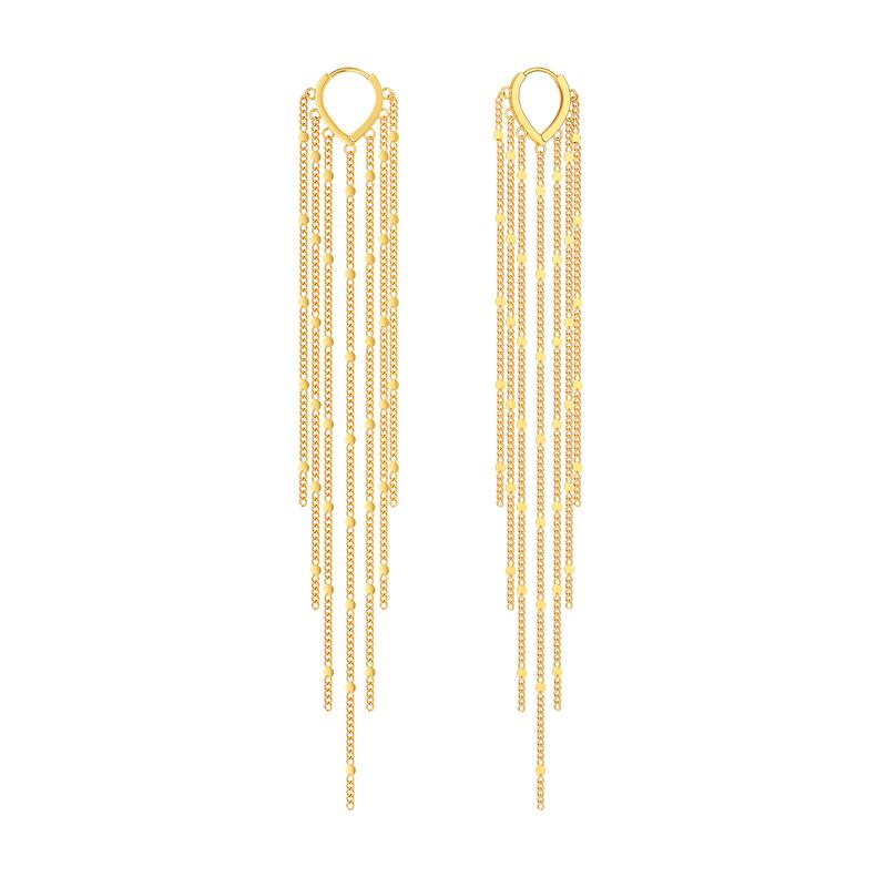 Tewiky 14K Gold Plated Long Tassel Earrings for Women,Chain Tassel Threader Earrings Trend Dangling,Trendy Hypoallergenic Bride Party Prom Jewelry and Women Gifts For Mother's Day gifts