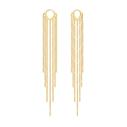 Tewiky 14K Gold Plated Long Tassel Earrings for Women,Chain Tassel Threader Earrings Trend Dangling,Trendy Hypoallergenic Bride Party Prom Jewelry and Women Gifts For Mother's Day gifts