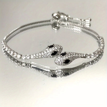 Individual Zirconia Snake Flower, Light Luxury Premium Feel Serpent Bangle, Women'S Fashion Temperament Niche Design Hand Jewelry