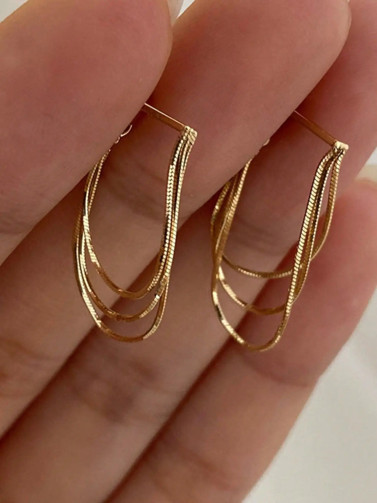 1 Pair Metal Chain Earrings, European & American Style Personalized Fashion Long Earrings Elegant Minimalist Good Earrings For Women & Girls, Travel, Wedding, Party Accessories, Birthday, Christmas Gift 2026