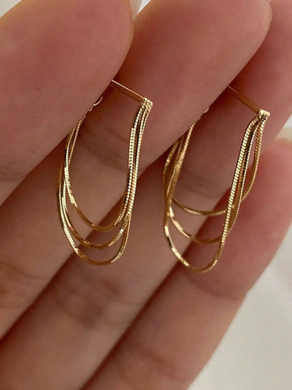 1 Pair Metal Chain Earrings, European & American Style Personalized Fashion Long Earrings Elegant Minimalist Good Earrings For Women & Girls, Travel, Wedding, Party Accessories, Birthday, Christmas Gift 2026