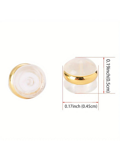 20PCS Silicone Earring Backs – Soft Hypoallergenic Clear Locking Backs for Studs & Dangle Earrings, Secure Support for Heavy Earrings, DIY Jewelry Accessories, Earring Backings