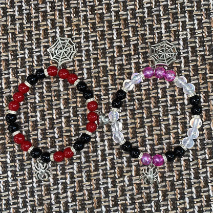 TMANI 2pcs Couple's Magnetic Heart Beads Bracelets, Cute Cat Spider Pendant Jewelry, Friendship Beads Bracelets & Bangles, Gift-Ready Set for Women, Gifts for Girlfriend