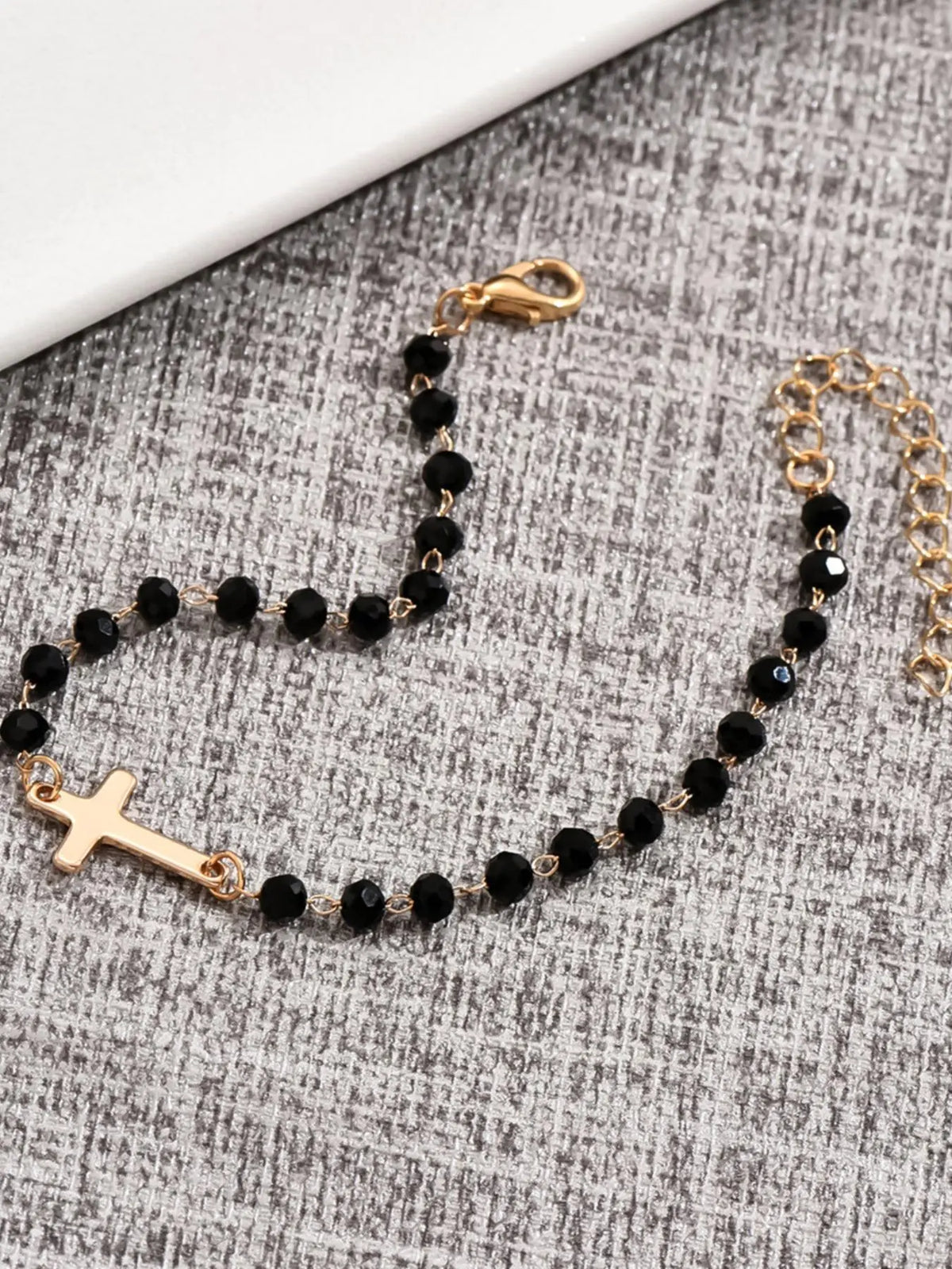 Fashion Cross Charm Decor Bracelet, Cross Beads Bracelet, Beaded Bracelets, Fashionable Temperament Beaded Design Hand Jewelry for Party, Daily Clothing Decor for Girl, Trendy All-match & Exquisite Jewelry for Birthday Gift, Fashionable Bracelet Style