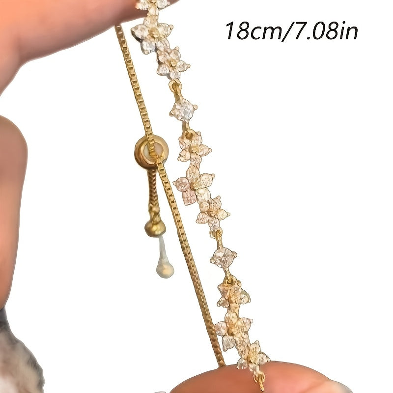 French Dreamy Floral Garden Bracelet Women'S Korean Sweet Date Ins Style Jewelry