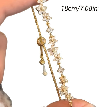 French Dreamy Floral Garden Bracelet Women'S Korean Sweet Date Ins Style Jewelry