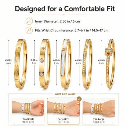 5PCS Waterproof Titanium Steel Bracelet Set for Women, Rhinestone Stackable Bracelets, Fashion Jewelry, Minimalist Elegant Wrist Bracelets for Everyday Wear