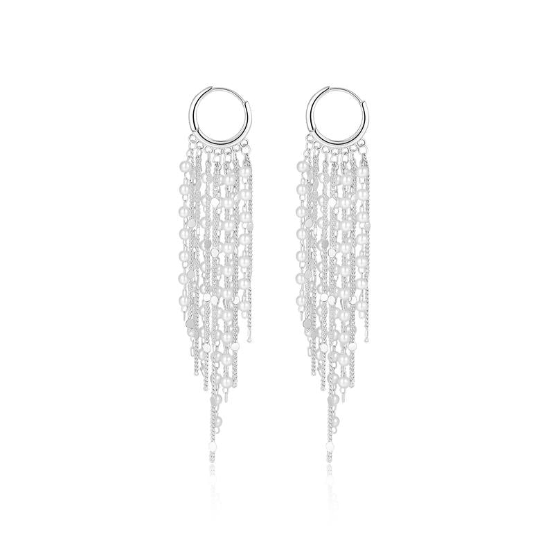 Tewiky 14K Gold Plated Long Tassel Earrings for Women,Chain Tassel Threader Earrings Trend Dangling,Trendy Hypoallergenic Bride Party Prom Jewelry and Women Gifts For Mother's Day gifts