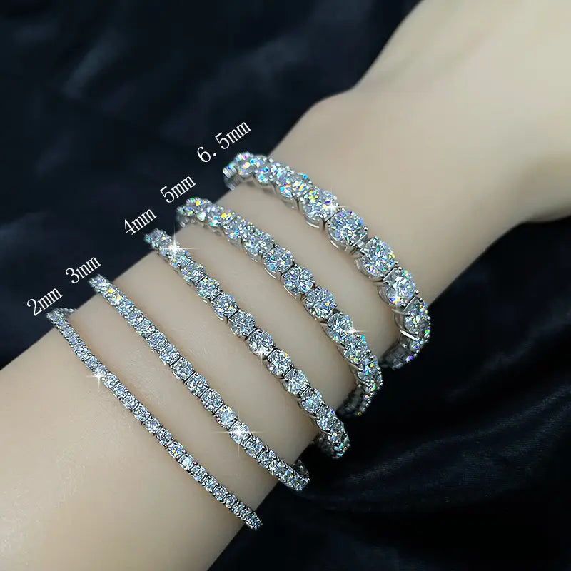 GEMSME Unisex Cubic Zirconia Brass Round Cut Waterproof Tennis Bracelet - Casual Jewelry for Women, Hiphop Chain Accessory, Anniversary/Birthday/Daily Gift for Him, High-Quality Sohochic Piece