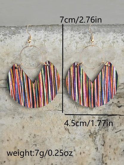 Boho Style Striped Pattern Dangle Earrings, High Quality Earrings, Fashion Summer Jewelry for Women, Daily Clothing Decor, Pride 2025, LGBTQ, Trendy All-match & Exquisite Jewelry for Birthday Gift
