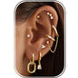 CASSIECA 8Pairs Earrings Stack Set for Women Gold Plated Hypoallergenic Chain Cartilage Pieces Silver Huggie Hoop Studs for Multiple Piercings Lightweight Jewelry For Women Sohochic