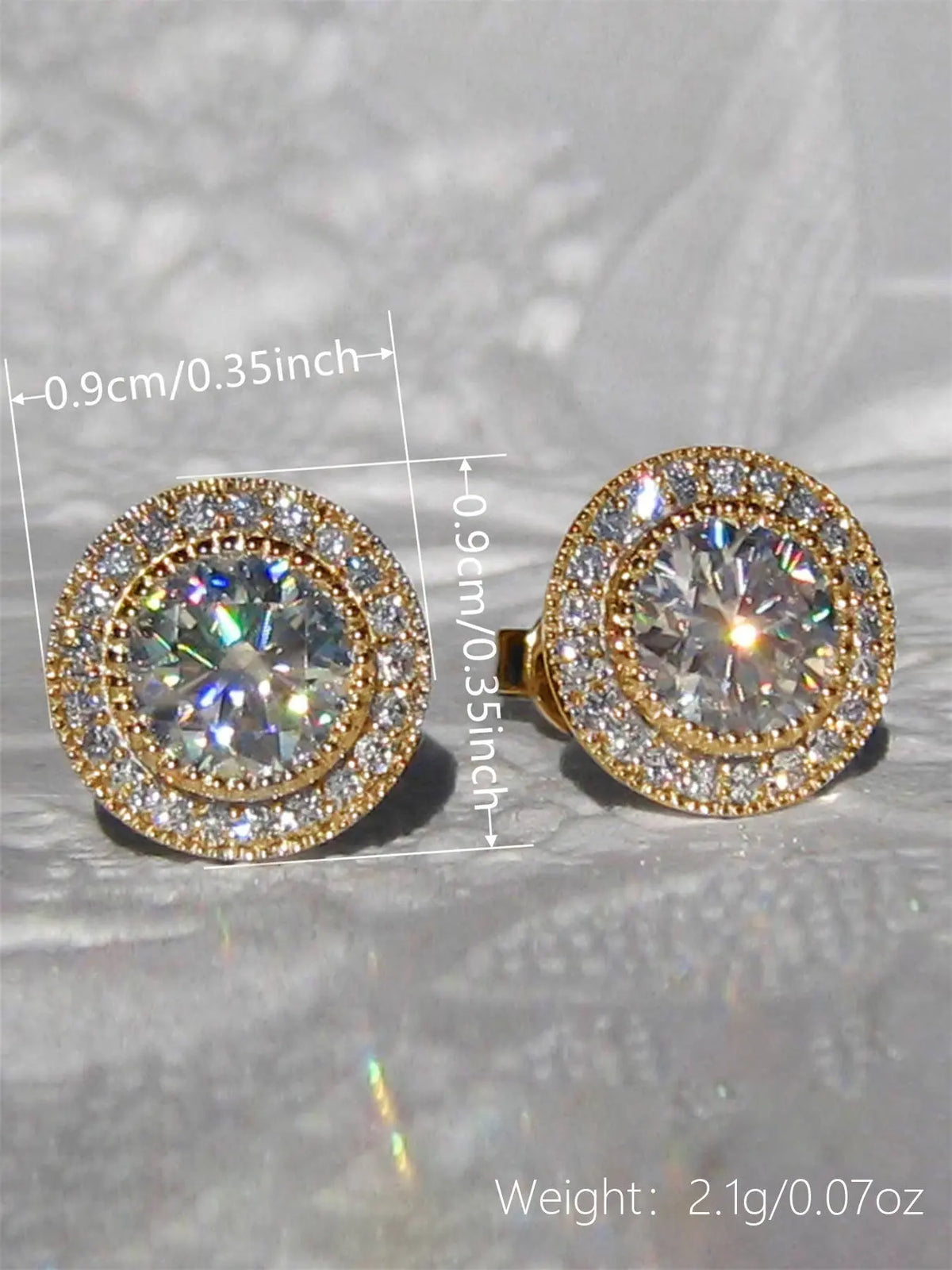 1 Pair Glamorous Cubic Zirconia Stud Earrings, Ear Studs, CZ Jewelry for Women, for Wedding, Engagement & Anniversary Party, Valentine's Day Gift