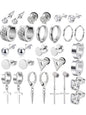 Men's Punk Style Cross & Spiral Design Earrings Set, Fashion Jewelry for Party, Daily Clothing Decor, Trendy All-match & Exquisite Jewelry for Birthday Gift #GLOBAL PICKS
