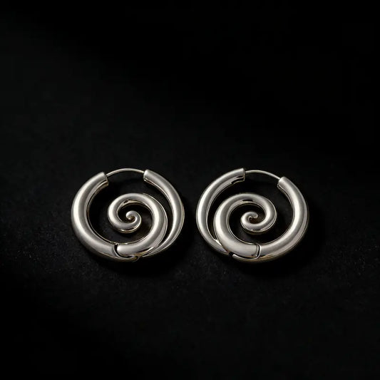 Faux Stretched Spiral Hoop Earrings for Women, Stainless Steel Coil Earrings, Gothic Spiral Ear Cuffs, Hypoallergenic Cartilage Helix Ear Jewelry