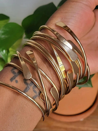 Vintage Bohemian Style Open Cuff Bangle, Fashionable Adjustable Stackable Bracelet for Women & Men, Trendy All-Match Exquisite Jewelry, Birthday Gift Set, Cuff Bangles Bracelets