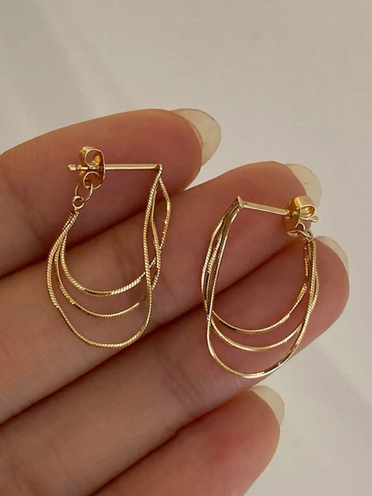 1 Pair Metal Chain Earrings, European & American Style Personalized Fashion Long Earrings Elegant Minimalist Good Earrings For Women & Girls, Travel, Wedding, Party Accessories, Birthday, Christmas Gift 2026