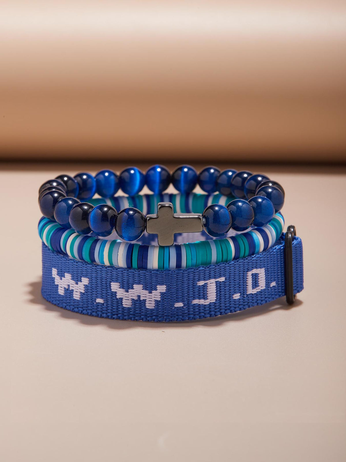 Wwjd Beaded Bracelet With Cross Charm, Exquisite Religious Jewelry Gift For Birthday, Cross Bracelets