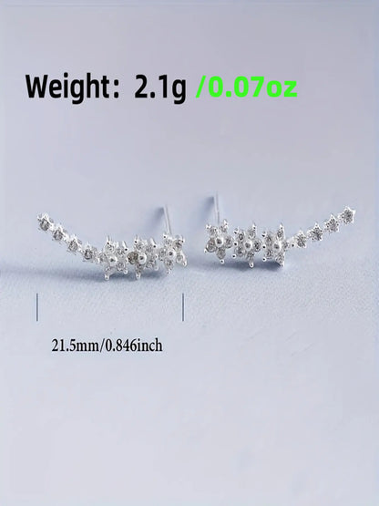 Elegant Fashionable Rhinestone Decorated Daily Gift Earrings for Women & Girls, Trendy All-match & Exquisite Jewelry for Birthday Gifts