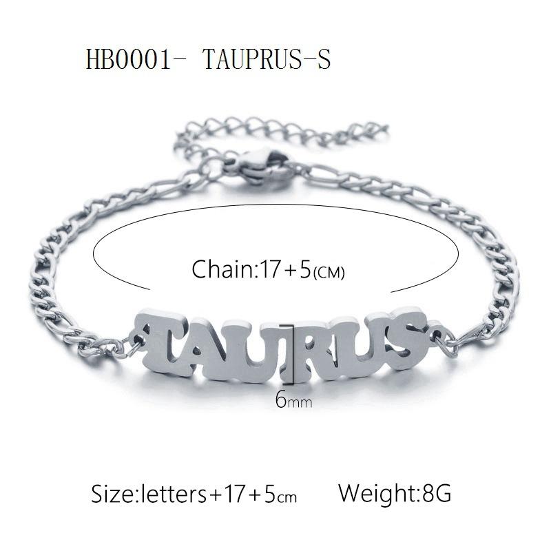 Women's 3:1 Fergal Constellation Bracelets for Women - Hypoallergenic Tarnish Proof Stainless Steel, Waterproof, English Letter Accents, Golden & Silvery Metal Chain Link, Zodiac Signs Female All Seasons Daily Wear Costume Jewelry