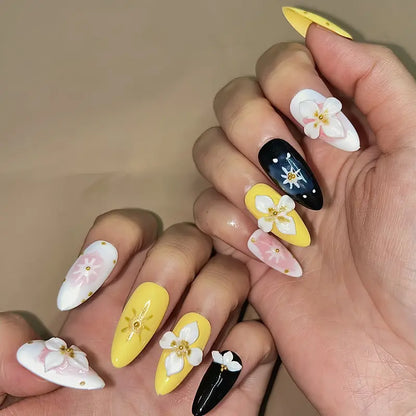 10Pcs Handmade Press On Nails Reusable Medium Handmade Acrylic Press Nails New Summer Collection, Cute Elegant Luxury Cat Eye Design, Ocean Inspired, High Quality Soft Sophisticated Look for Women Nail Art