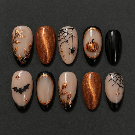 Golden Sun Gothic Press On Nails, Long Almond Burgundy Marble Nails with 3D Gold Chrome, Star Moon Custom Birthday Nails