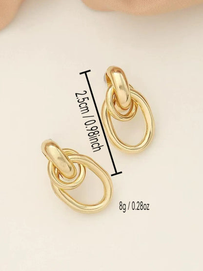 Fashionable Metal Geometric Design Earrings, Chain Earrings, High Quality Earrings, for Party, Daily Clothing Decor, Trendy All-match & Exquisite Jewelry for Birthday Gift, Fashionable Jewelry Accessories