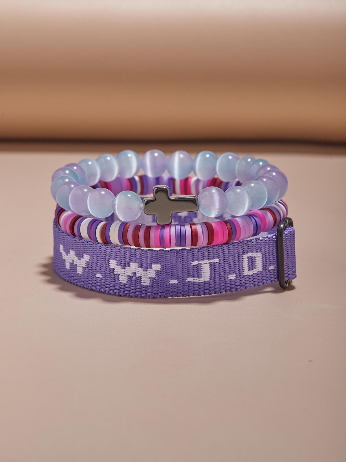 Wwjd Beaded Bracelet With Cross Charm, Exquisite Religious Jewelry Gift For Birthday, Cross Bracelets