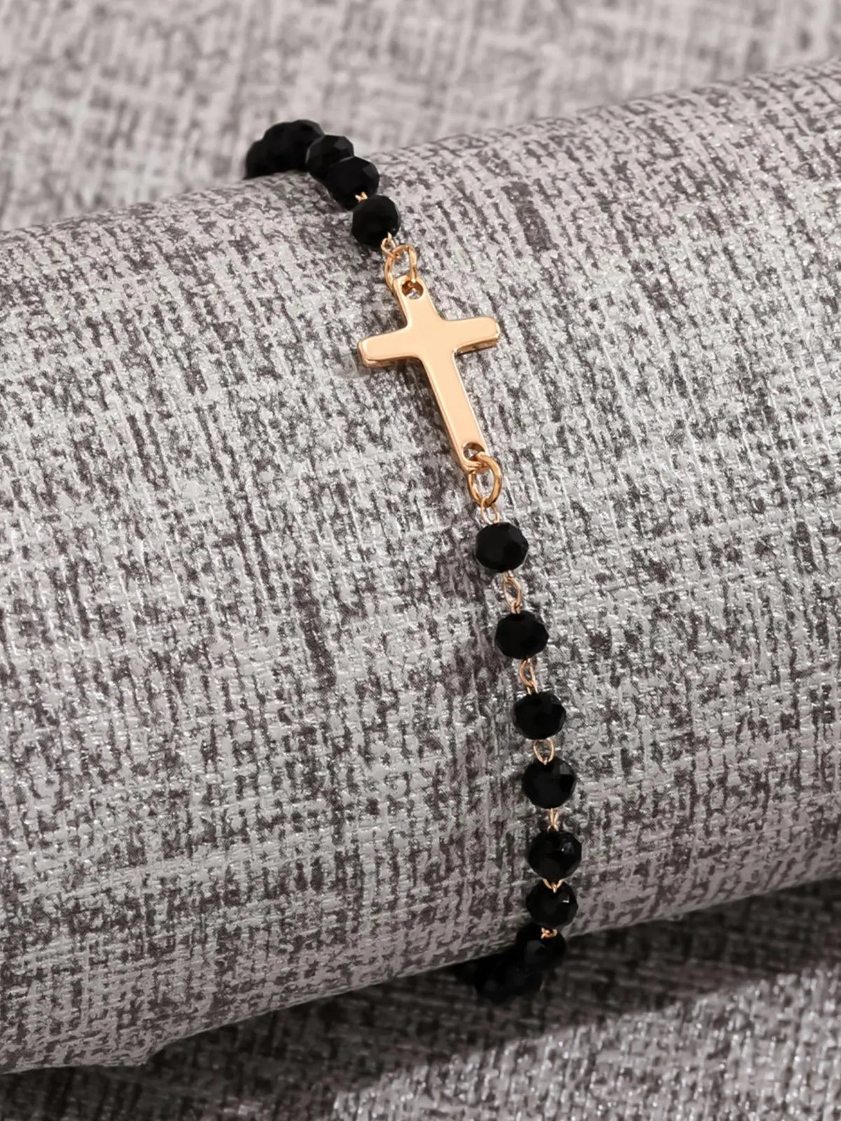 Fashion Cross Charm Decor Bracelet, Cross Beads Bracelet, Beaded Bracelets, Fashionable Temperament Beaded Design Hand Jewelry for Party, Daily Clothing Decor for Girl, Trendy All-match & Exquisite Jewelry for Birthday Gift, Fashionable Bracelet Style