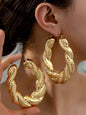 Fashion Classic Twist Rope Alloy Earrings, Fashionable Hoop Shape Earrings for Women, Perfect for Daily Wear and Holidays, Stylish and Unique Jewelry Accessories