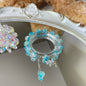1pc Fashionable Elegant Exquisite Girly Style Double Butterfly Glass Bead Bracelet, Suitable for Spring Summer Wear And Gift
