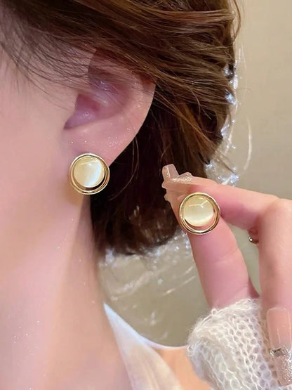 6 Pairs Vintage Stud Earrings Set, Imitation Pearl and Geometric Studs, Oil Drop Earrings, Elegant Luxury Earrings for Parties and Daily Wear