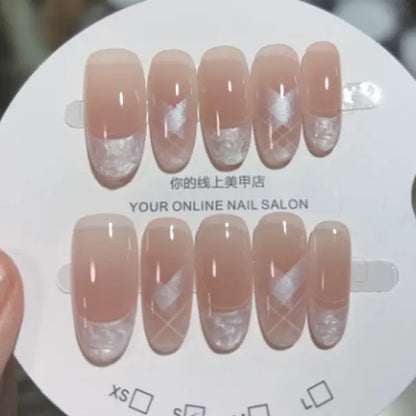 Handmade Press On Nails, Reusable Removable False Nail Art for Women