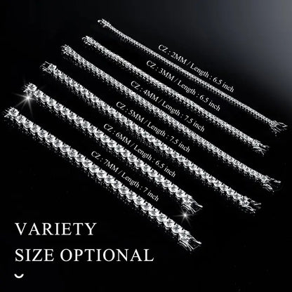 GEMSME Unisex Cubic Zirconia Brass Round Cut Waterproof Tennis Bracelet - Casual Jewelry for Women, Hiphop Chain Accessory, Anniversary/Birthday/Daily Gift for Him, High-Quality Sohochic Piece