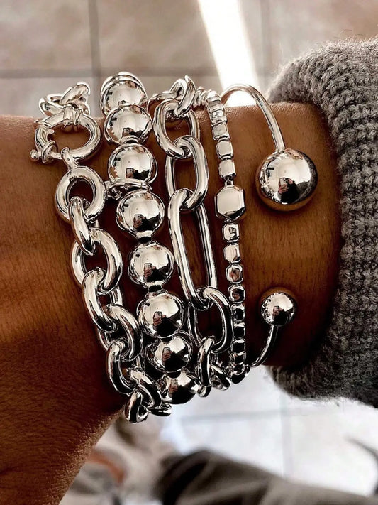 Vintage Exaggerated Minimalist Old Coin Design Layered Chunky Chain &, Jewelry Stack Fashion, Perfect for Dates, Vacations, Parties, Gifts