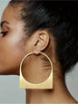 Fashionable Geometric Hollow Out Round Metal Large Hoops Shape Earrings for Women, Simple Party Club Personality Versatile Earrings Ear Hoops, Fashion Jewelry Party