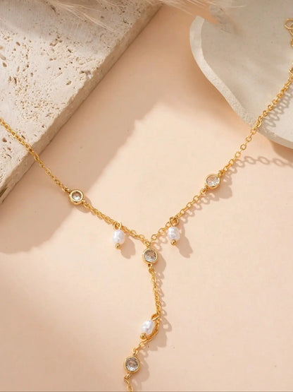 Elegant Pearl Zircon Linked Jewelry Bracelets for Women, Perfect for Daily Wear, Parties, Dinners, Ideal Gift, Casual Style, All Seasons