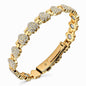 Women's Rose Gold-Tone Heart Link Bracelet with Crystal Accents, Secure Clasp, Elegant Everyday Jewelry Gift for Women
