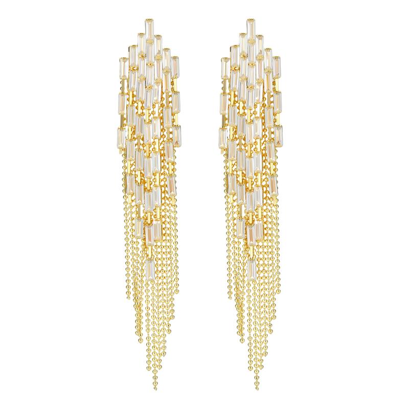 Tewiky 14K Gold Plated Long Tassel Earrings for Women,Chain Tassel Threader Earrings Trend Dangling,Trendy Hypoallergenic Bride Party Prom Jewelry and Women Gifts For Mother's Day gifts summerwins-LB