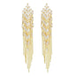 Tewiky 14K Gold Plated Long Tassel Earrings for Women,Chain Tassel Threader Earrings Trend Dangling,Trendy Hypoallergenic Bride Party Prom Jewelry and Women Gifts For Mother's Day gifts summerwins-LB