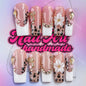3.0-Inch Length Coffin Nails, 10pcs Y2K Style Press-On Nails, Handmade, XS-S-M-L Sizes, Perfect for Parties, Includes Jelly Glue, Crystal Stick and Nail File, Nail Art Set