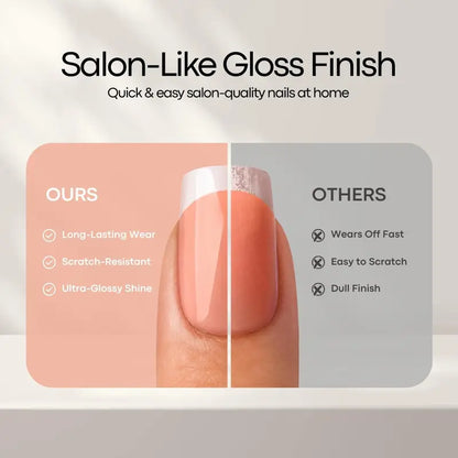 30PCS Black and Nude French Tip Press-On Nails, Polished Almond Shape Set Including Glue Tabs & Nail File, Press-On Wear Ready for Daily Wear, Wedding