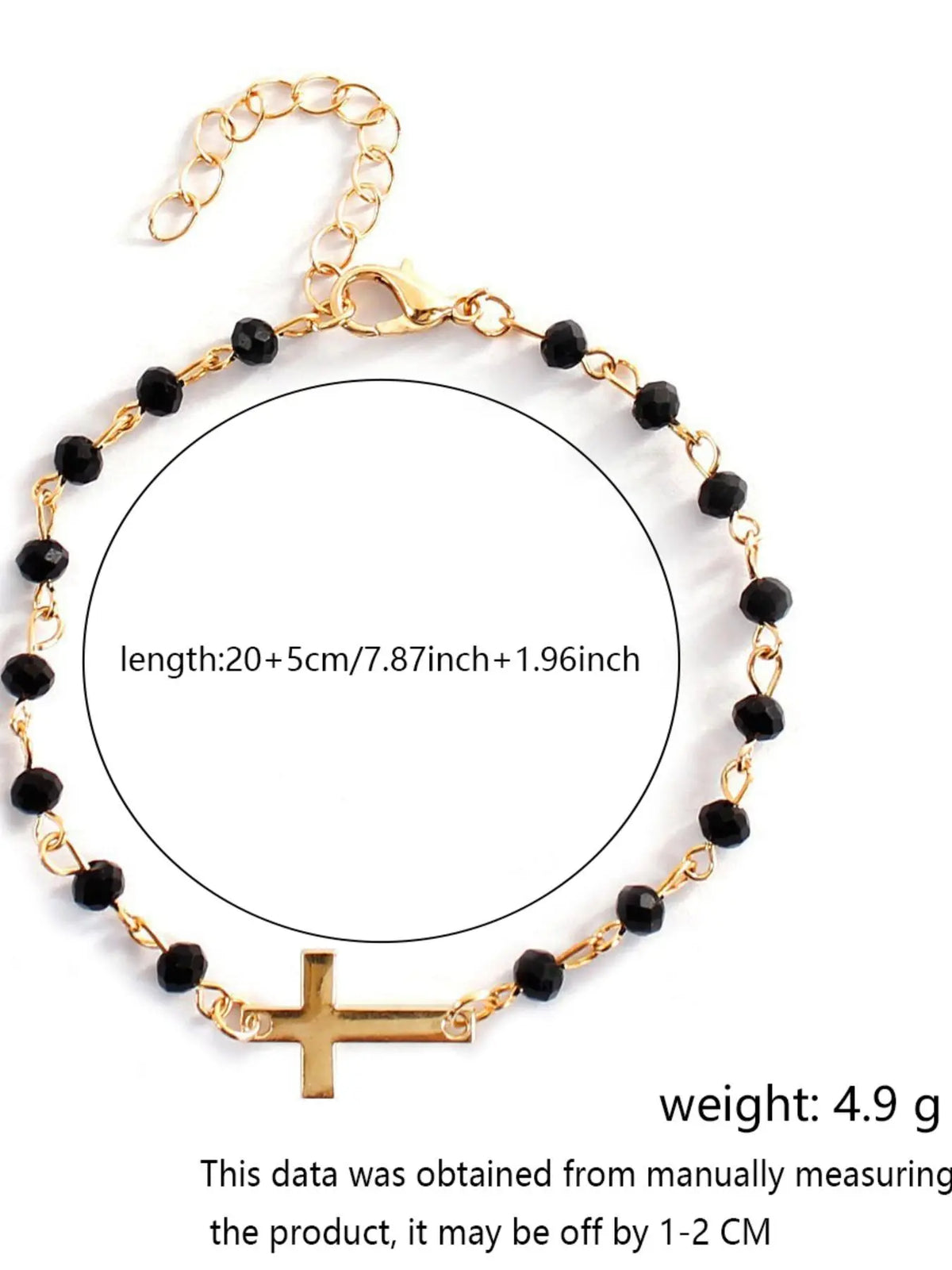 Fashion Cross Charm Decor Bracelet, Cross Beads Bracelet, Beaded Bracelets, Fashionable Temperament Beaded Design Hand Jewelry for Party, Daily Clothing Decor for Girl, Trendy All-match & Exquisite Jewelry for Birthday Gift, Fashionable Bracelet Style