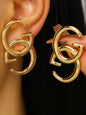 Elegant Twin G Letter Classic Style Stud Earrings, High Quality Studs Earrings, Fashionable Office Party Jewelry for Daily Wear, Perfect for Complements Shirts and Suits, Fashionable Jewelry Accessories