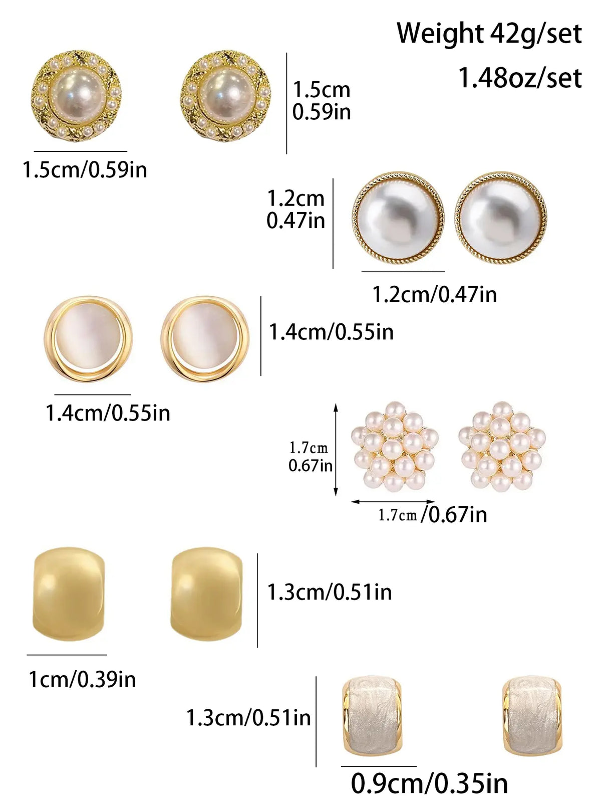 6 Pairs Vintage Stud Earrings Set, Imitation Pearl and Geometric Studs, Oil Drop Earrings, Elegant Luxury Earrings for Parties and Daily Wear